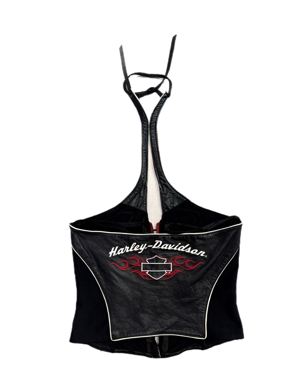 Y2K Harley-Davidson Genuine Leather Halter Top - Picture 2 of 7